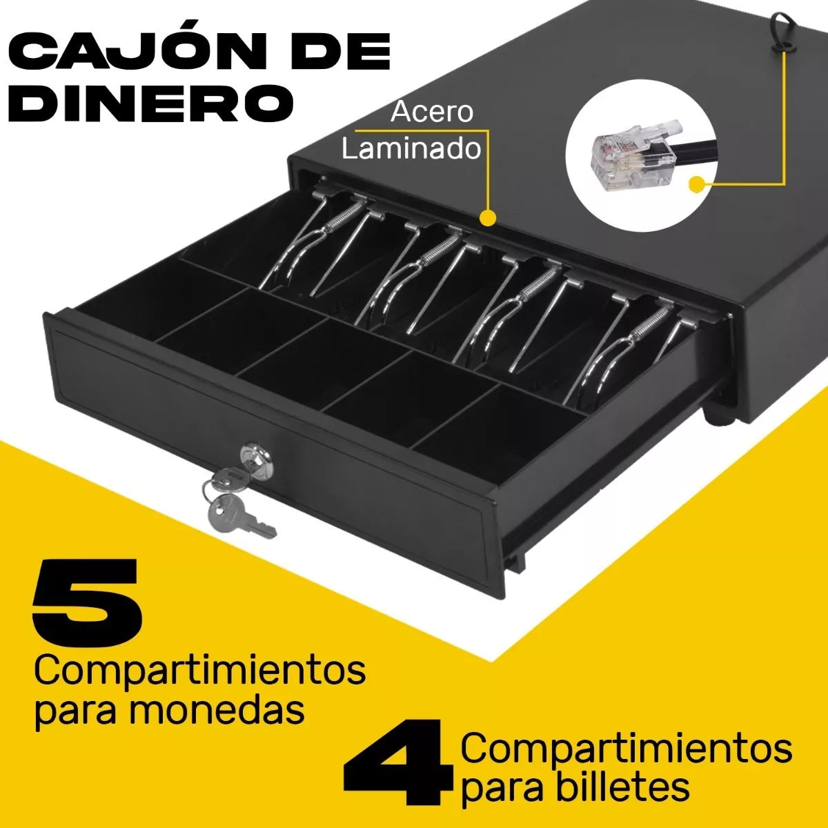 Cajon De Dinero Metalico 4 Billetes