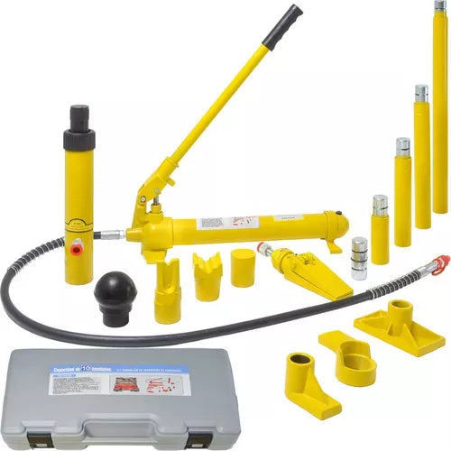 Porto Power hidráulico automotriz 10 toneladas Herramienta de reparación de carrocerías 10 ton Porto Power 10 toneladas para automóviles Equipo hidráulico para enderezado de autos Gato hidráulico de 10 toneladas para carrocería Kit hidráulico de alineación de chasis 10 ton Porto Power para reparación de carrocerías Gato hidráulico automotriz de 10 toneladas Porto Power con extensores para autos Porto Power para enderezar chasis de camiones Kit de reparación hidráulico 10 toneladas