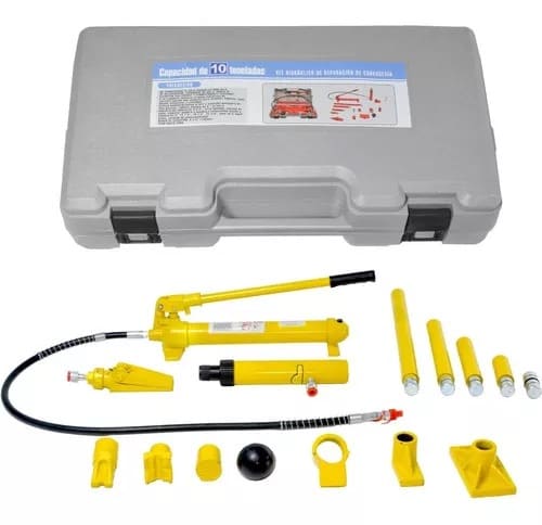 Porto Power hidráulico automotriz 10 toneladas Herramienta de reparación de carrocerías 10 ton Porto Power 10 toneladas para automóviles Equipo hidráulico para enderezado de autos Gato hidráulico de 10 toneladas para carrocería Kit hidráulico de alineación de chasis 10 ton Porto Power para reparación de carrocerías Gato hidráulico automotriz de 10 toneladas Porto Power con extensores para autos Porto Power para enderezar chasis de camiones Kit de reparación hidráulico 10 toneladas 